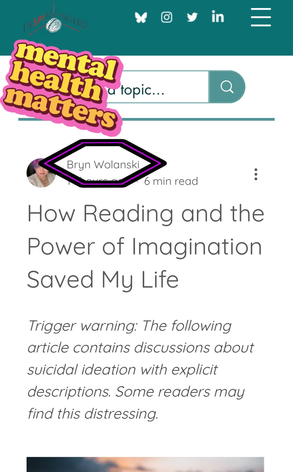 How Reading and the Power of Imagination Saved My Life [Freelance piece for Inspire the&nbsp;Mind]